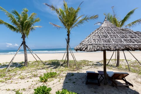 Beach nearby, sun loungers, beach towels