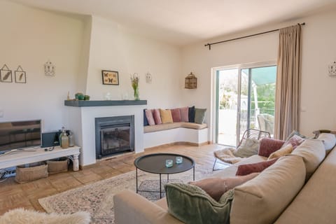 Livingroom with fireplace. Sleeping sofa. Bose soundtouch 30 and smart TV.