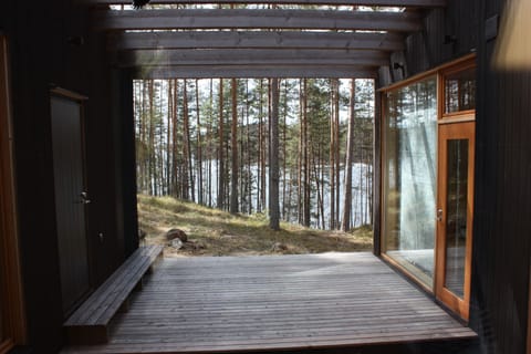 View from main entrance to atrium through window