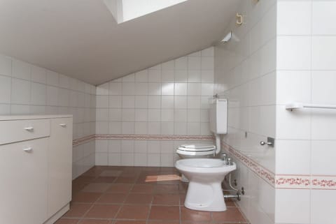 Combined shower/tub, bidet, towels