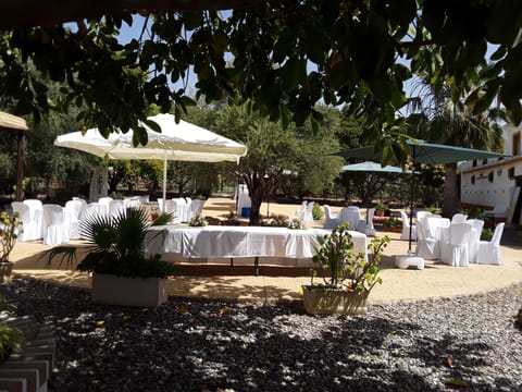 Outdoor banquet area