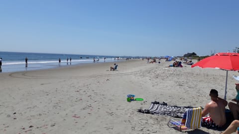 Beach nearby, sun loungers