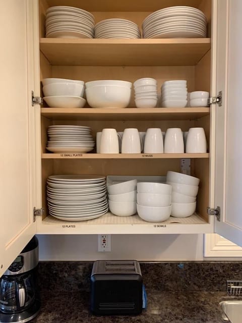 Kitchen is well stocked for cooking