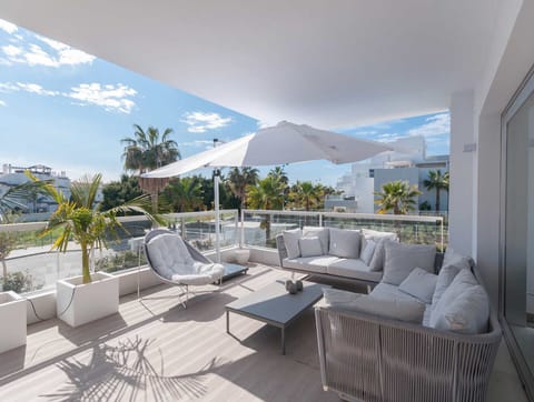 Beautiful chill-out area on the balcony of rental