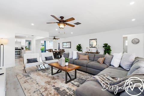 Living area with large comfortable sofa