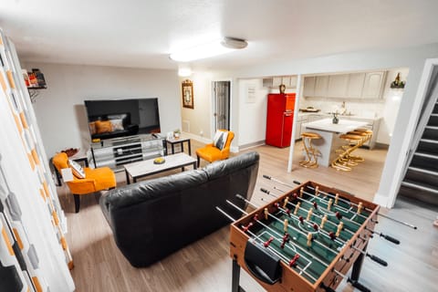 Entertaining game room in basement!