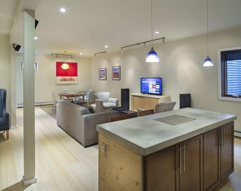 Spacious, open-concept kitchen/living/dining room