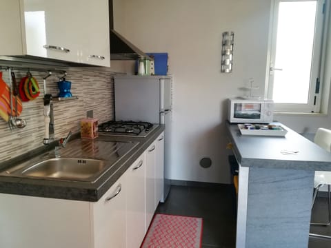 Fridge, oven, stovetop, highchair