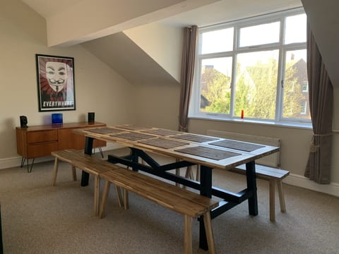 separate dining room which also has a double sofa bed