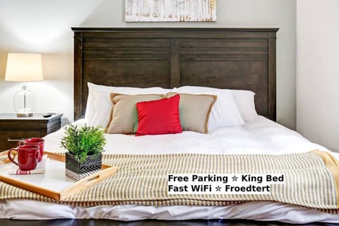 King bed offers a delightful place to sleep or watch TV