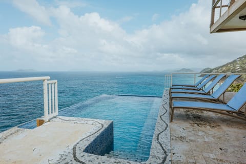 An infinity pool, a heated pool