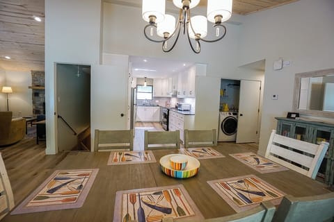 Dining, laundry, and kitchen areas