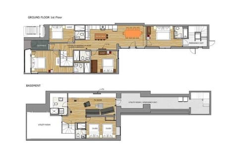 Actual plan showing furniture and rooms.