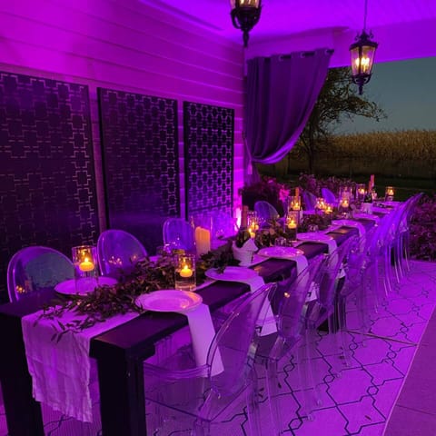 Outdoor banquet area