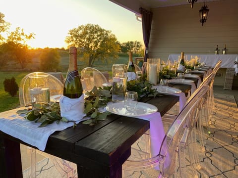 Outdoor banquet area