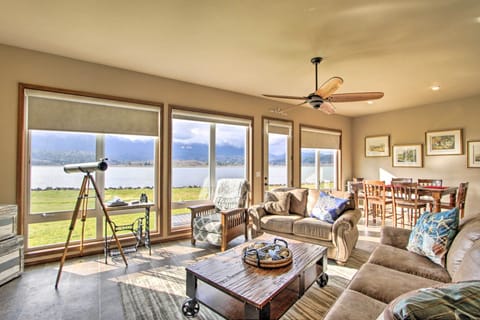 The living room has breathtaking views of the surrounding Olympic mountains!