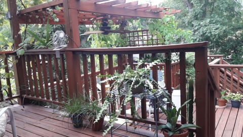 Deck with picnic table & recliner