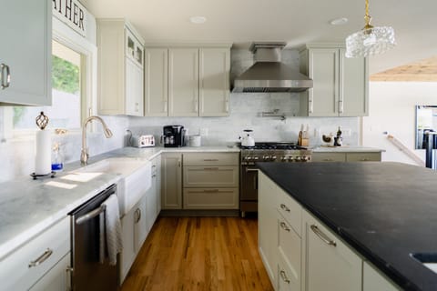 Kitchen with marble and granite counter tops