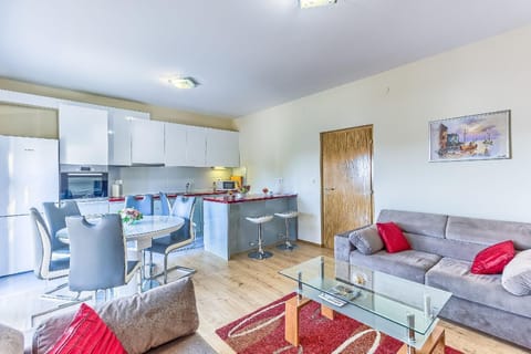 Living area. Living room and kitchen