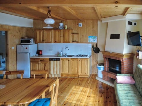 Kitchen area. The kitchen and dining room.
