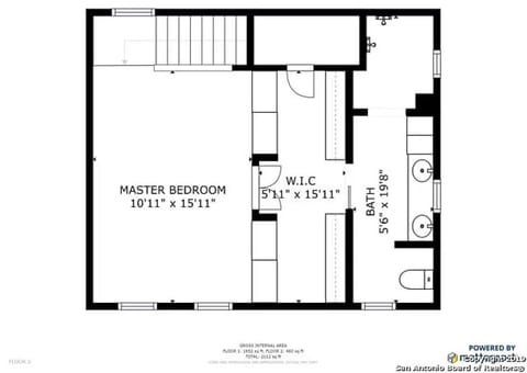 Upstairs floor plan of Aermotor Loft