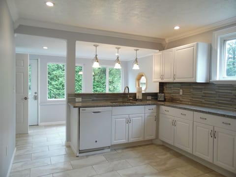 Bright, spacious fully equipped kitchen.