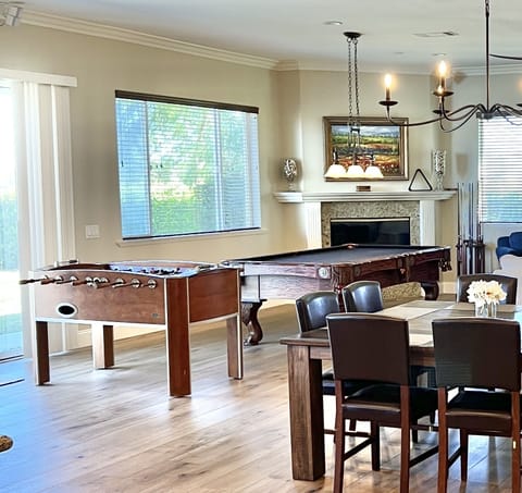 Great room with Foosball Table and Pool Table for your enjoyment.