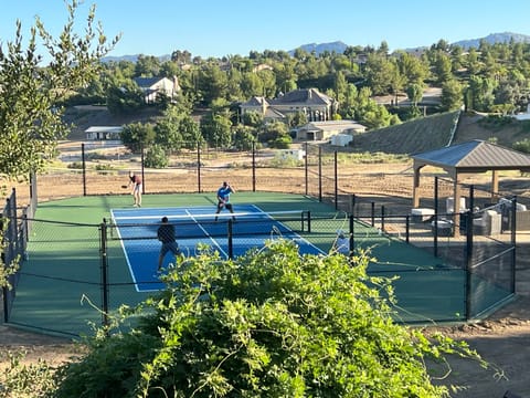 Private Pickle Ball / Paddle Ball Court with viewing area.