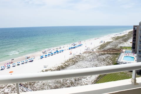 On the beach, sun loungers, beach towels