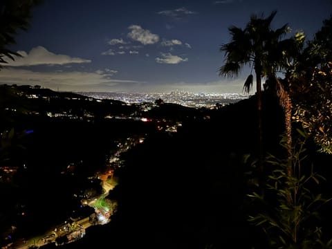 You have a spectacular view of Los Angeles from your cozy hideaway in the hills