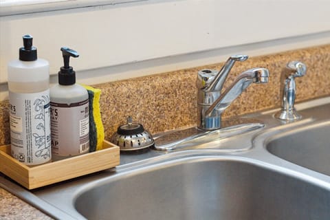 The full kitchen has the basic essentials to prepare a light meal.