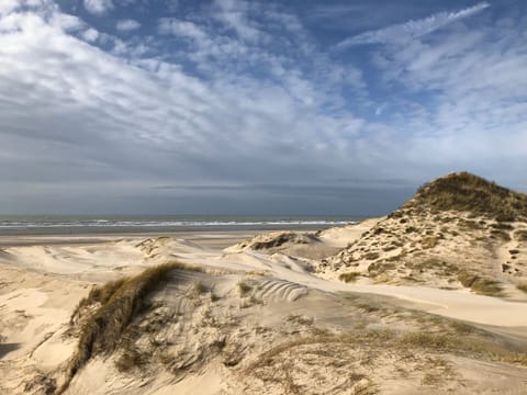 Beach nearby, sun loungers, beach towels