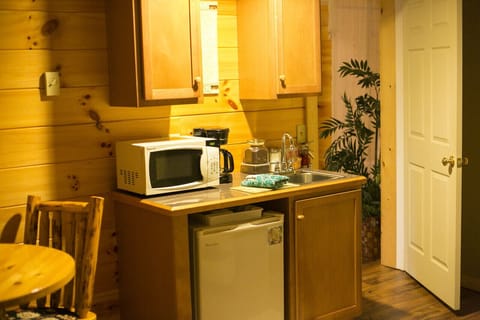 Fridge, microwave, coffee/tea maker, dining tables