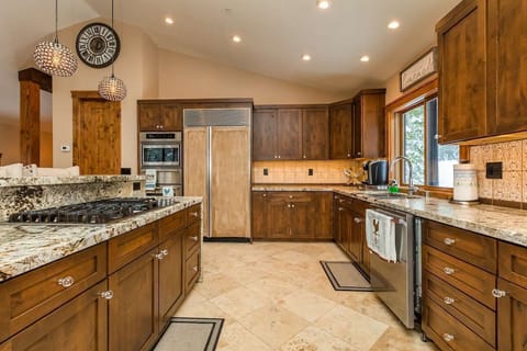 Full kitchen with subzero refrigerator