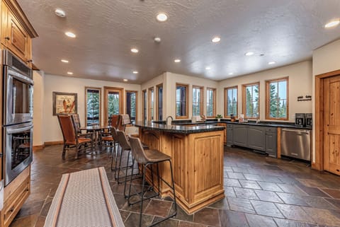 Barstool seating for 3 in kitchen