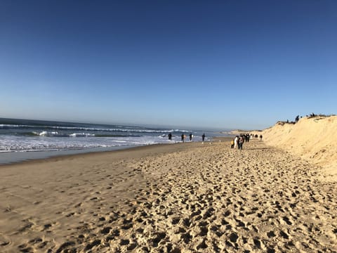 Beach nearby, sun loungers