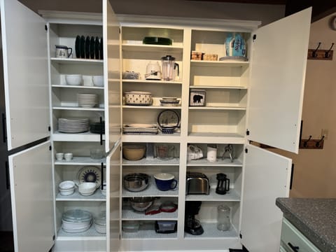 Fully stocked Chef’s kitchen.