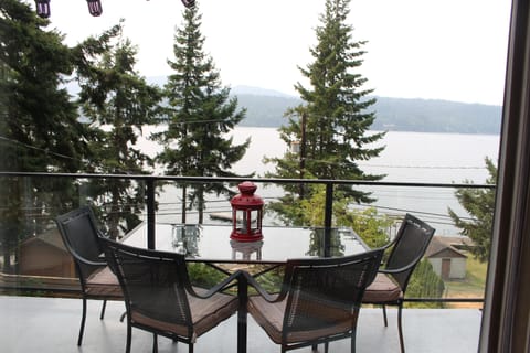 Enjoy the view and a meal from the spacious deck.