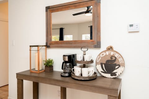 Coffee Bar conveniently located between the kitchen and living room
