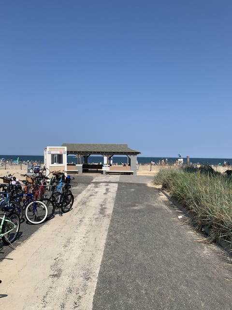 Beach nearby, sun loungers