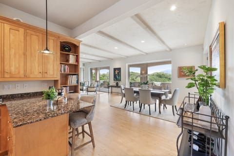 Open plan kitchen, dining and living space opens to beautiful veranda