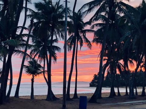 Beach nearby, sun loungers, beach towels