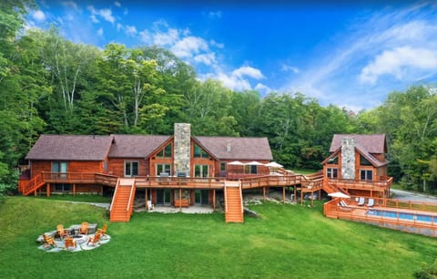 An amazing Vermont estate with two houses, pool, hot tub, sauna and game room!