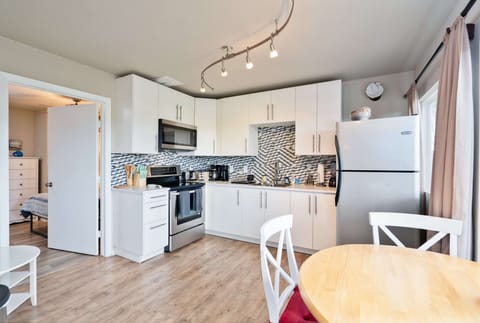 Kitchen connected to other areas of the home