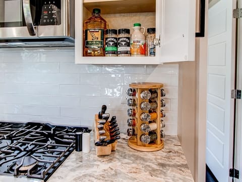 spices and olive oil provided