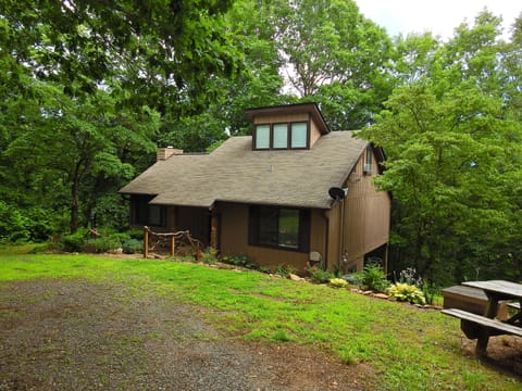 view of the lodge from the driveway