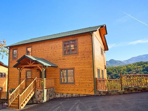 Front view of the Smoky Mountain Lodge- a great time awaits you!