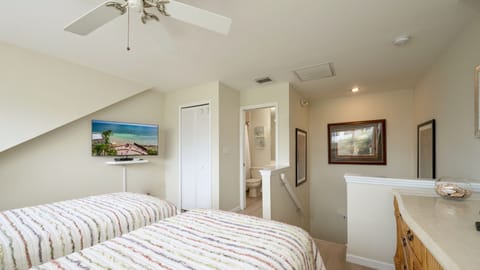 The second bedroom has a flat screen TV and en-suite bathroom...