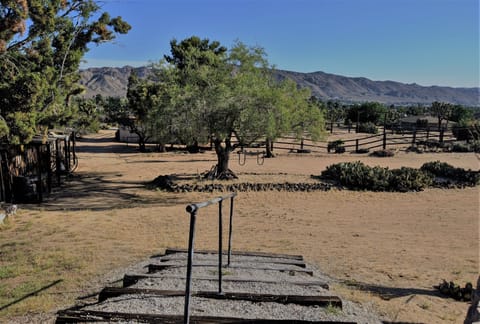 Walk down to the stable and large corral
