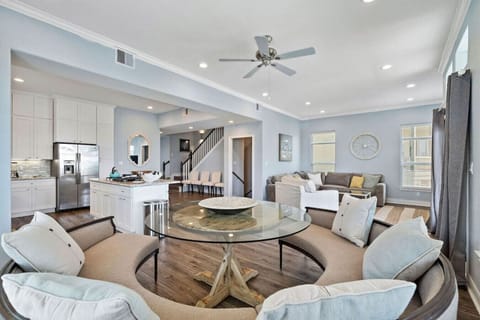 This dining area is located off the kitchen